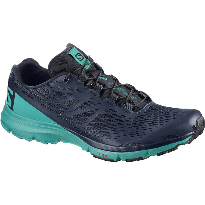 Chaussure Running Salomon Femme Turquoise / Bleu Marine - Salomon XA AMPHIB W - France (5607-DYWEJ)